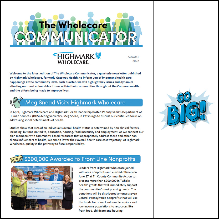 Highmark Wholecare Email and Go Big Branding